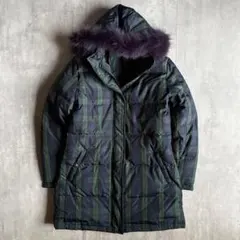 【00s archive】フォックスファー　ダウンジャケット　チェック　y2k