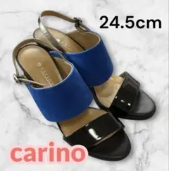 carino カリーノ モード系 サンダル バックストラップ 異素材 ブルー 黒のサムネイル
