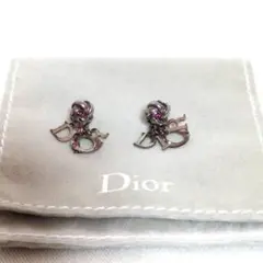 Dior　クリスチャンディオール　シルバー　ロゴ　カラーストーン　ピアス