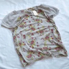 【a.r.w】花柄 半袖Tシャツ Lサイズ