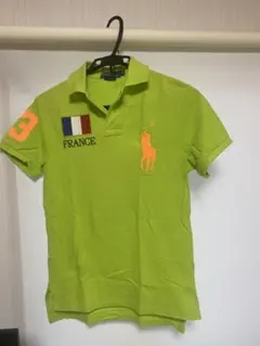 ポロラルフローレン 半袖ポロシャツ ビッグポニー フランス 国旗 グリーン XS
