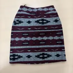 ニットタイトスカート バーガンディ グレー