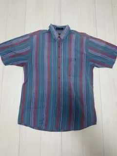 SALE▪️金タグ EddieBauer 半袖シャツ ストライプ Lサイズのサムネイル
