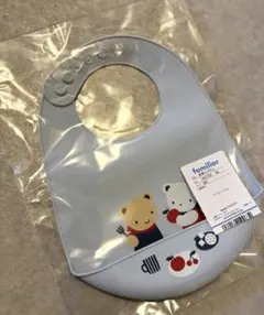 ファミリア　お食事エプロン　水色