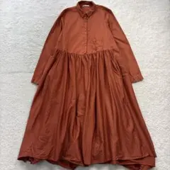 美品 ミナペルホネン ロングワンピース ドレス コットン×シルク