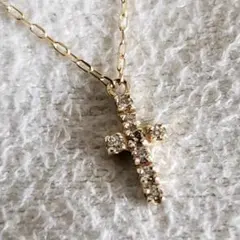 クロス♡美品【ジュエルクローゼット】K10 ダイヤモンド ネックレス☆アガット