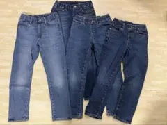 ユニクロ　デニム　ブルー ズボン ボトムス まとめ売り　4本　120cm