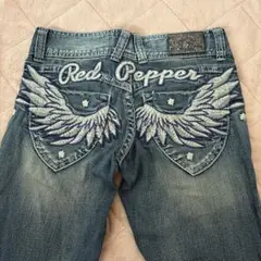 RED PEPPER ダークブルー デニム ウィング ブーツカットy2k 平成