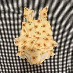 ひまわり柄 フリル ベビー水着 女の子
