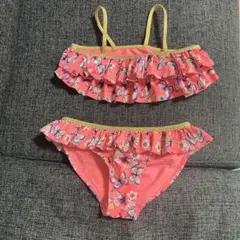蝶プリント フリル水着 130