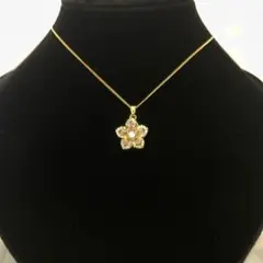 【新品・人気】長さ調節可能 桜 スピンネックレス スピナーネックレス ゴールド