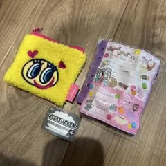 ANGEL BLUEプロフィール帳風ポーチ＆フリースポーチ イエローセット