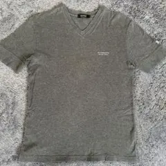 バーバリーブラックレーベルVネックTシャツ カットソー半袖シャツ M グレー
