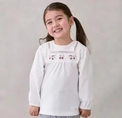 【新品未使用】プティマイン　いちご刺しゅう長袖T　100