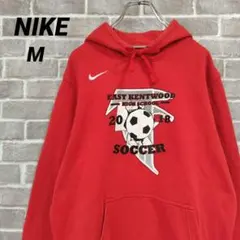 【NIKE】✔ ロゴスウェットパーカー レッド スクール系 サッカー US古着