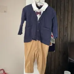 petit main カーディガン付き風のロンパース 80