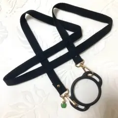 ショルダーストラップ　リング付き　青リンゴチャーム付き　ペンライトリンゴ棒用