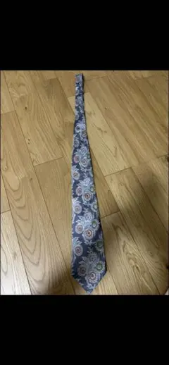 AMBROSE ネクタイ ペイズリー柄 ブルー系
