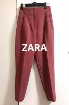 ZARA/ザラ★ハイウエスト テーパードパンツ ダークピンク XS