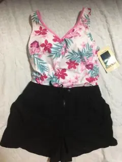 ★新品 Ｌサイズ セパレート 水着花柄　パンツ黒付13号 2点セット タグ付★