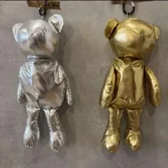 くま型トートバッグ ゴールド　金　金運　ブラック　コンパクトエコバッグ　新品