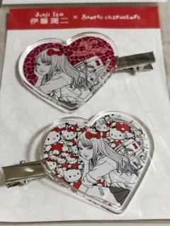 伊藤潤二サンリオキャラクターズ　ギャル富江ハローキティ　アクリルヘアクリップ新品