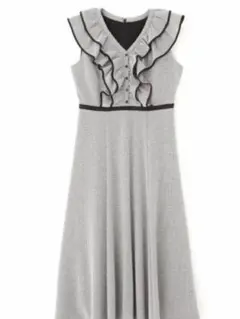 プロローションボディドレッシング　チェックVネックワンピース　ロングワンピース