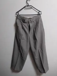 グレー チェック柄 ワイドパンツ