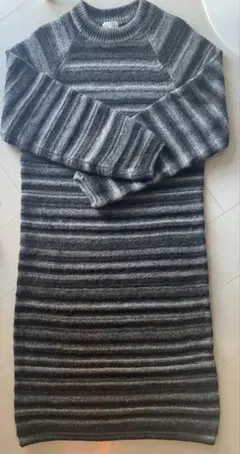 H&M エイチアンドエム　ボーダーニットワンピースX S （フリーサイズ）