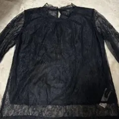 【美品】DURAS 黒 総レース長袖ブラウスのサムネイル