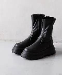 ダブルソール サイドジッパー ミドルブーツ