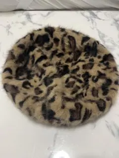 レオパード柄ファーベレー帽