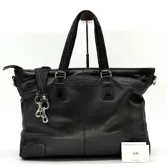 Coach Leather Tote Business Bag Black