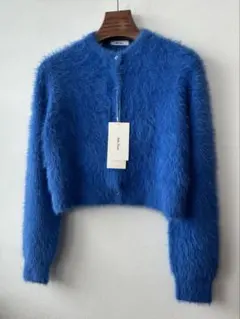 《新品タグ付き》ミラオーウェン クルーネックシャギーニットカーディガン