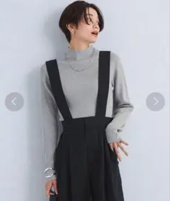 定価約1万円■グリーンレーベルリラクシング■人気ウールリブボトルネック ニット