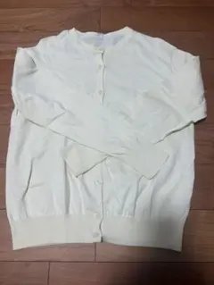 ユニクロ　UNIQLO コットンクルーネックカーディガン　イエロー　Mサイズ