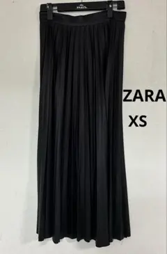 ZARA プリーツスカート フェイクレザー ブラック ロング XS 秋冬 美品