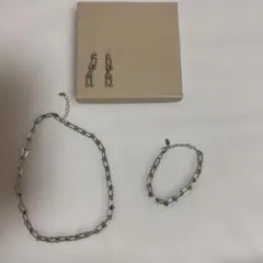 KIKIYAシルバーリンクチェーンネックレスセット
