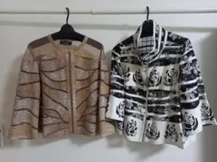 ブラウン系●花柄ジャケット２着セット