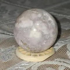 天然石✨️ピンクアメジスト　スフィア✨️虹あり　台座付き