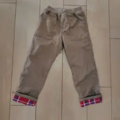 ベージュ 長ズボン 110 チェック柄