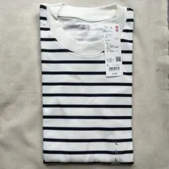 【新品】ユニクロ メンズ エアリズムコットン ボーダー Tシャツ 長袖