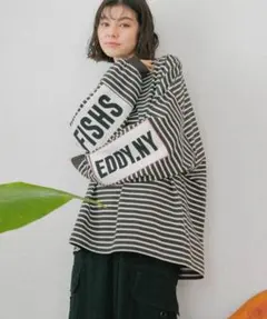ニコアンド フィッシュエディ ロンＴ ボーダー　2024SS てぃらさん着用