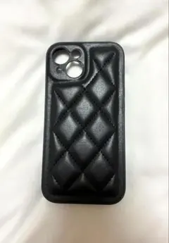 【即発送】キルティング レザー スマホケース iPhone14 ブラック