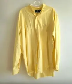 ラルフローレン イエロー classic fit 長袖シャツ 香港 80〜90s