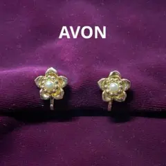 AVON エイボン 花　パール　イヤリング　ヴィンテージ