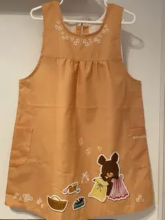 くまのがっこう　保育士エプロン　オレンジ