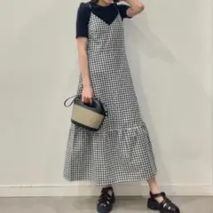GU♡ギンガムチェックキャミソールワンピースM♡大人気♡春夏コーデ♡ジーユー♡