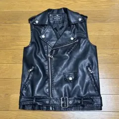 ダブルライダース　レザーベスト　ベルト付き　140