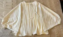 ⚫︎アイボリープリーツ バルーンドルマンスリーブ トップス